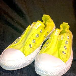Neon Yellow Converse size 9